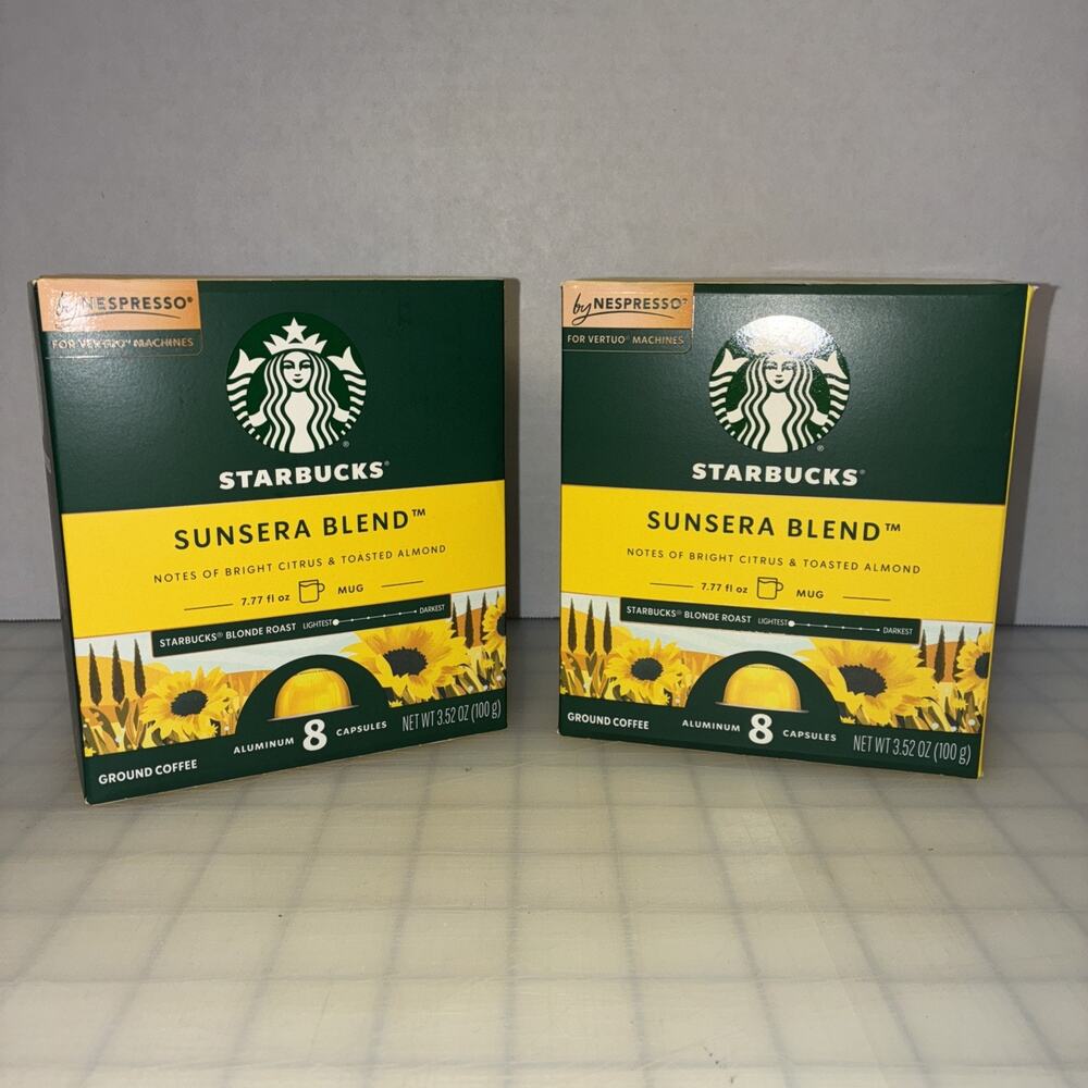 Starbucks Sunsera Blend Coffee Capsules Green and Yellow Packaging
